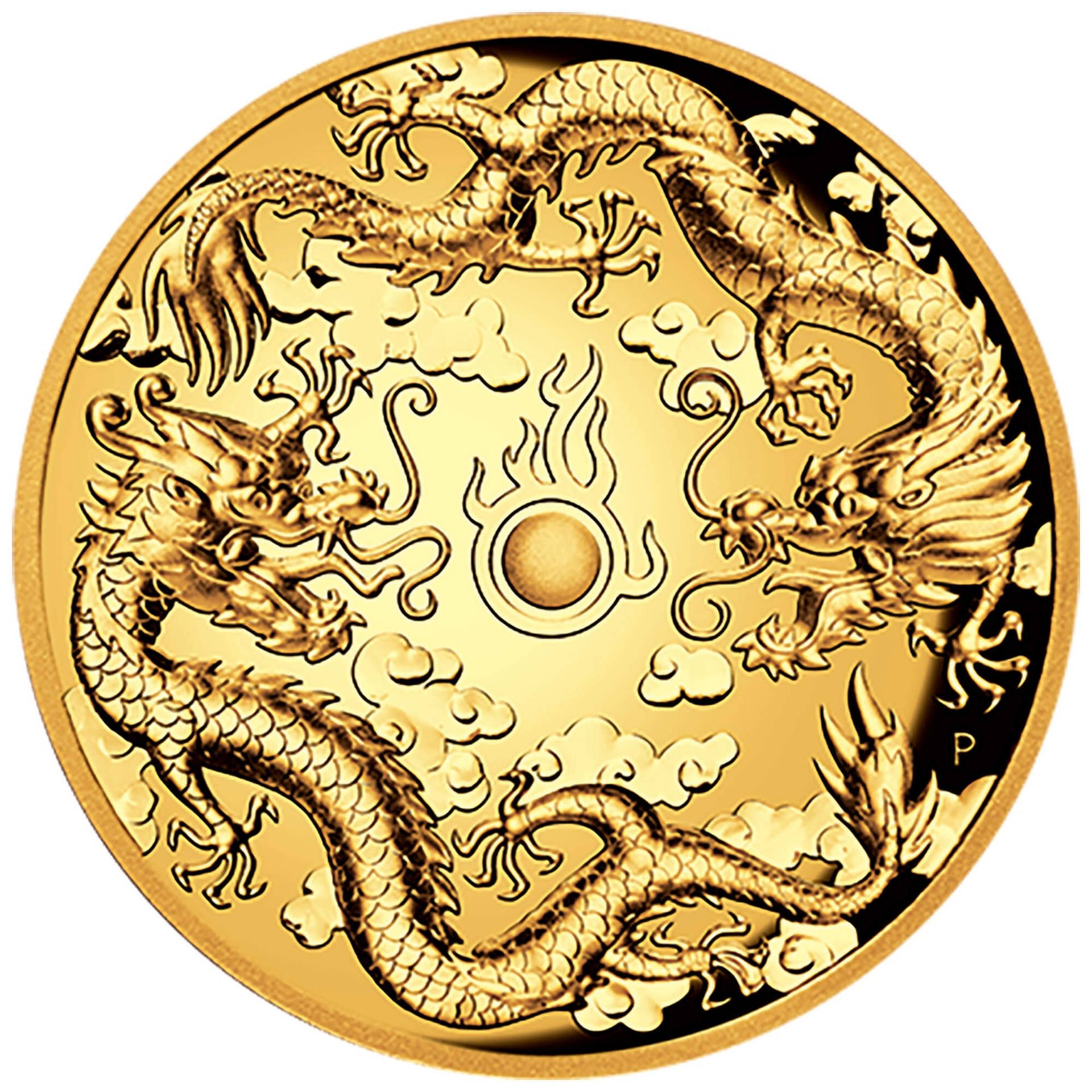 Majestic Gold Dragon Unleashing Power Background