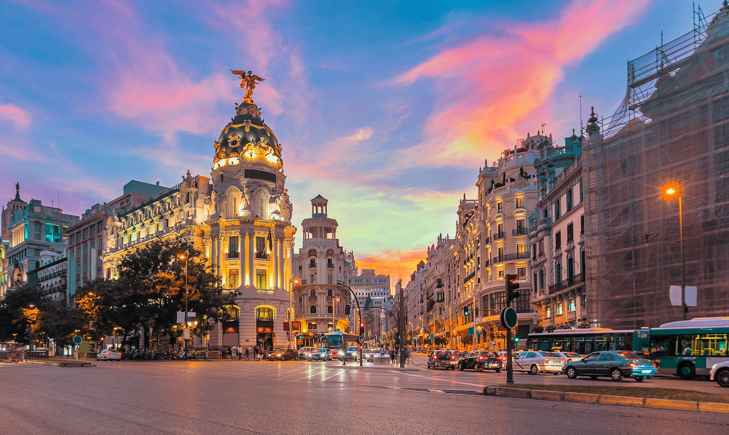 Majestic Gran Via In Madrid, Spain Background