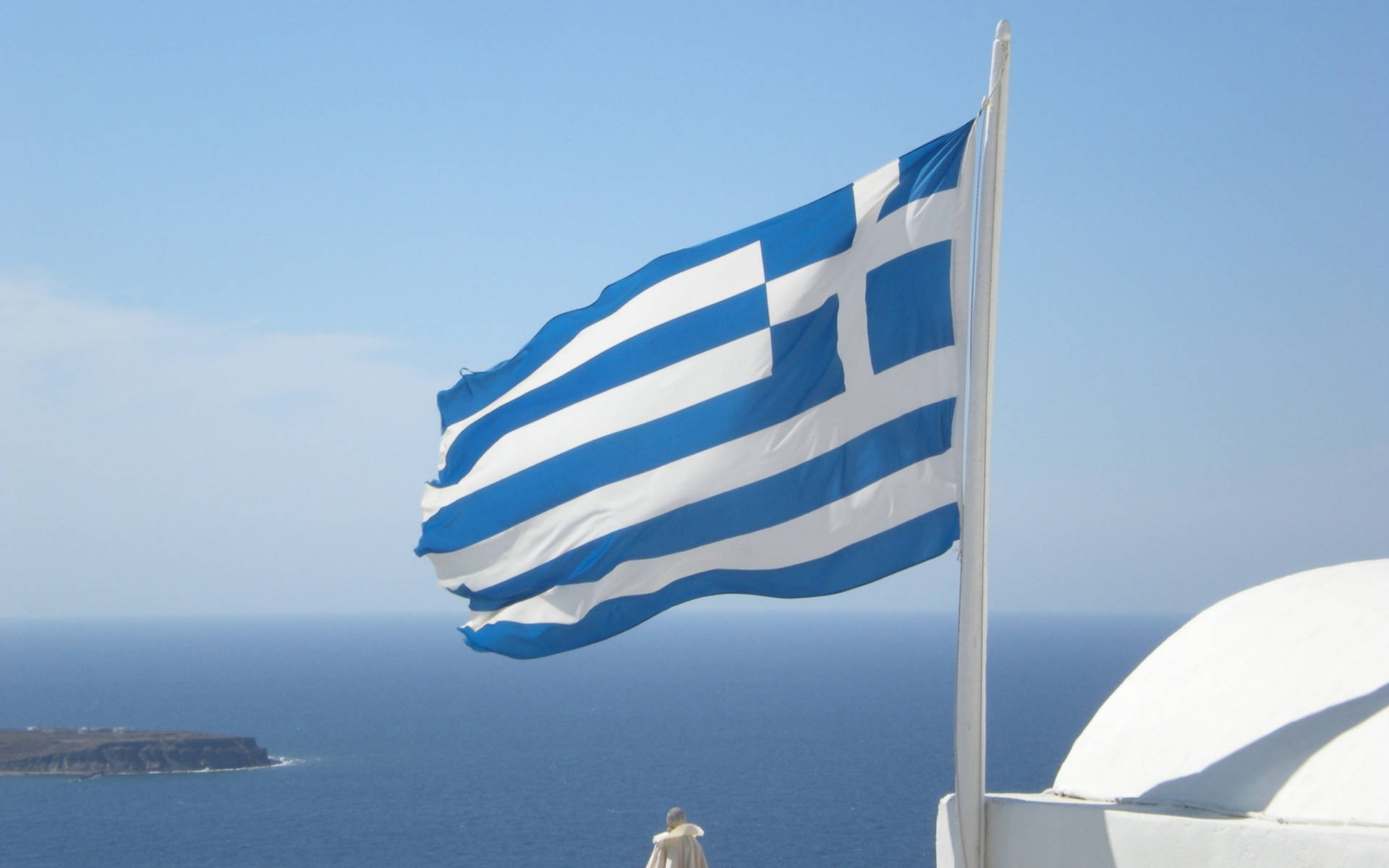 Majestic Greek Flag Soaring High