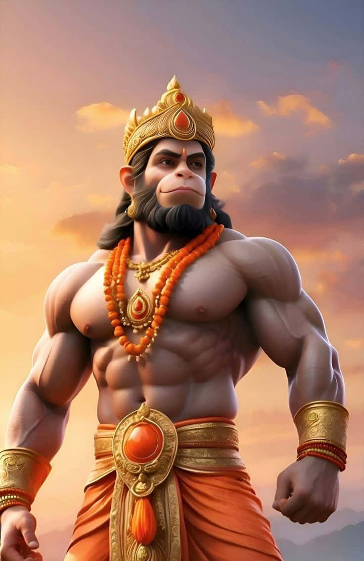 Majestic_ Hanuman_ Artwork Background