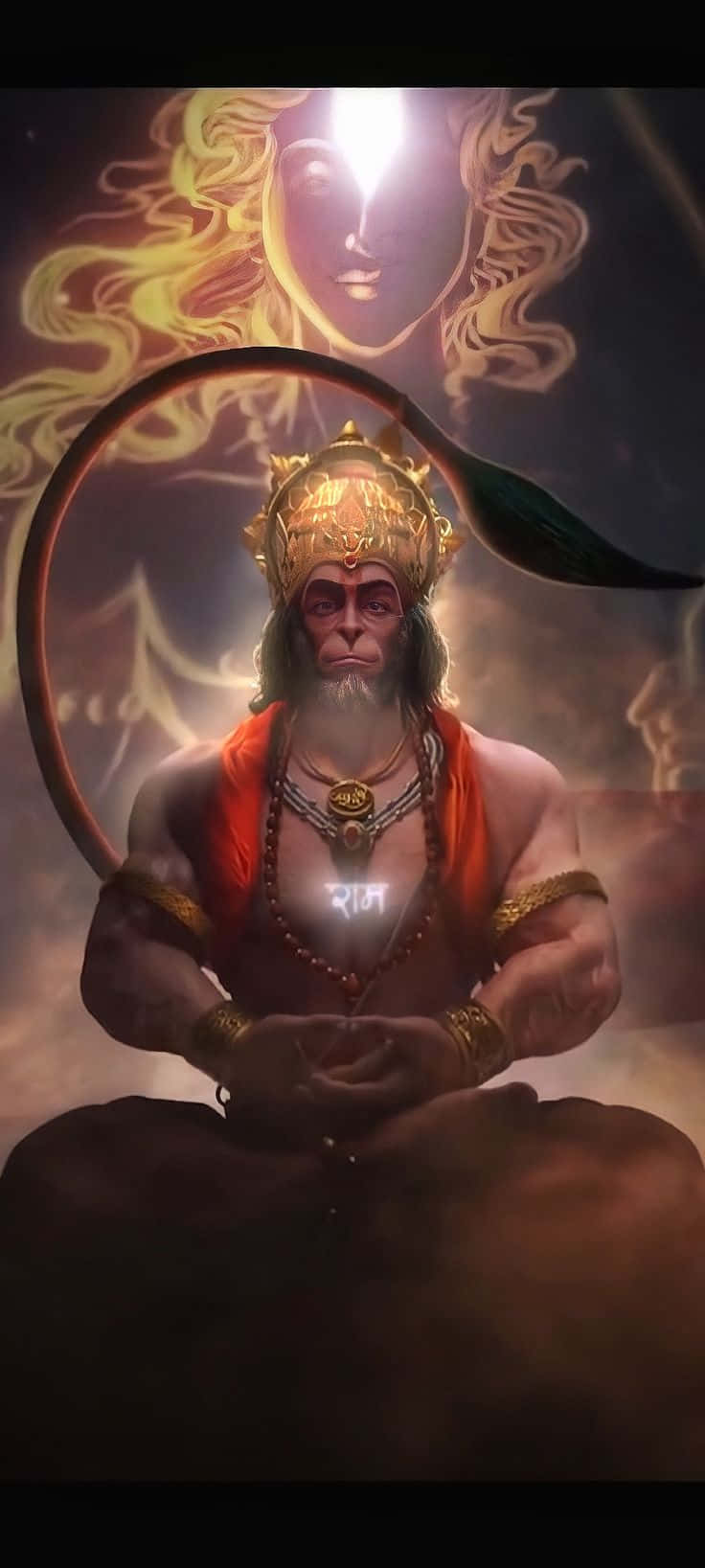 Majestic_ Hanuman_ Meditation Background