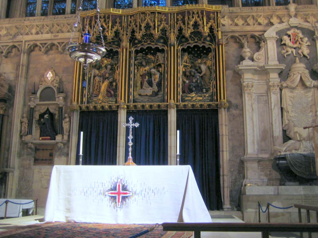 Majestic High Altar At York Minster Cathedral Background