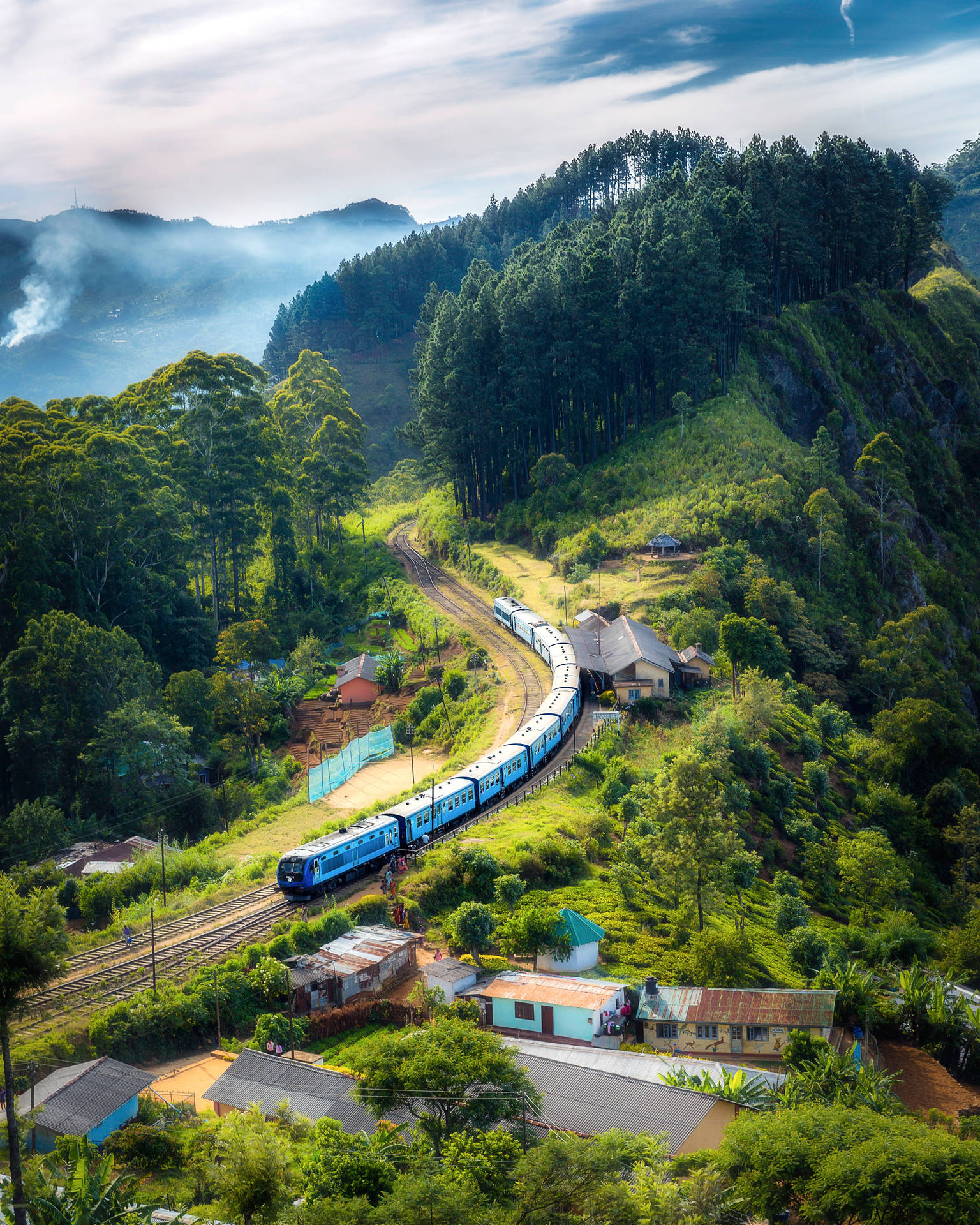 Majestic Hill View Train Journey Background