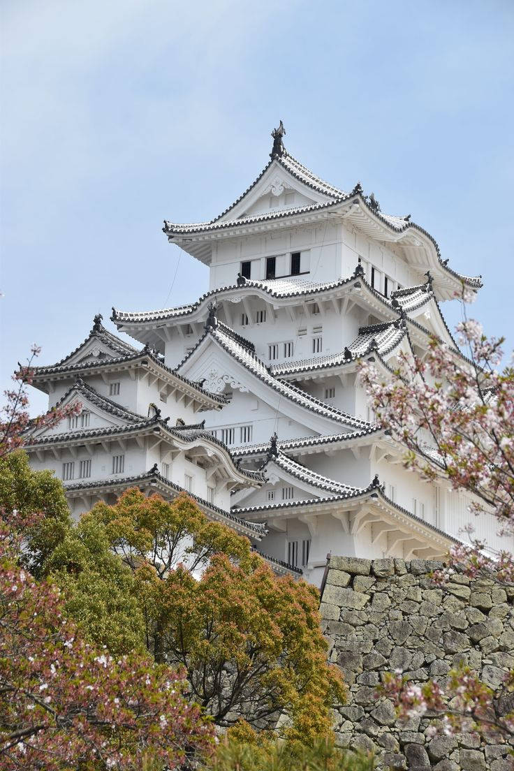 Majestic Himeji Castle Portrait Background