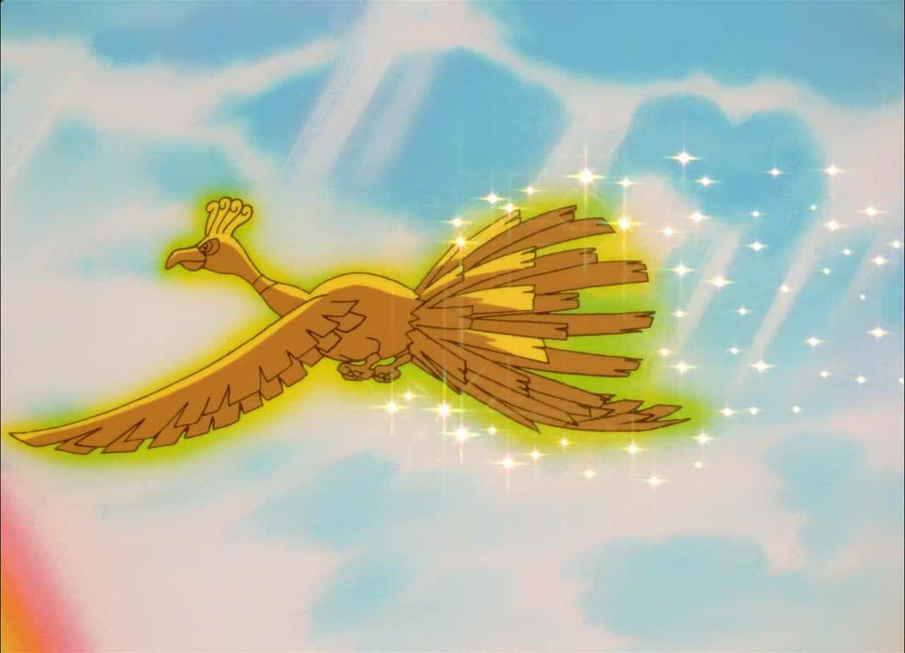 Majestic Ho-oh Soaring The Skies Background