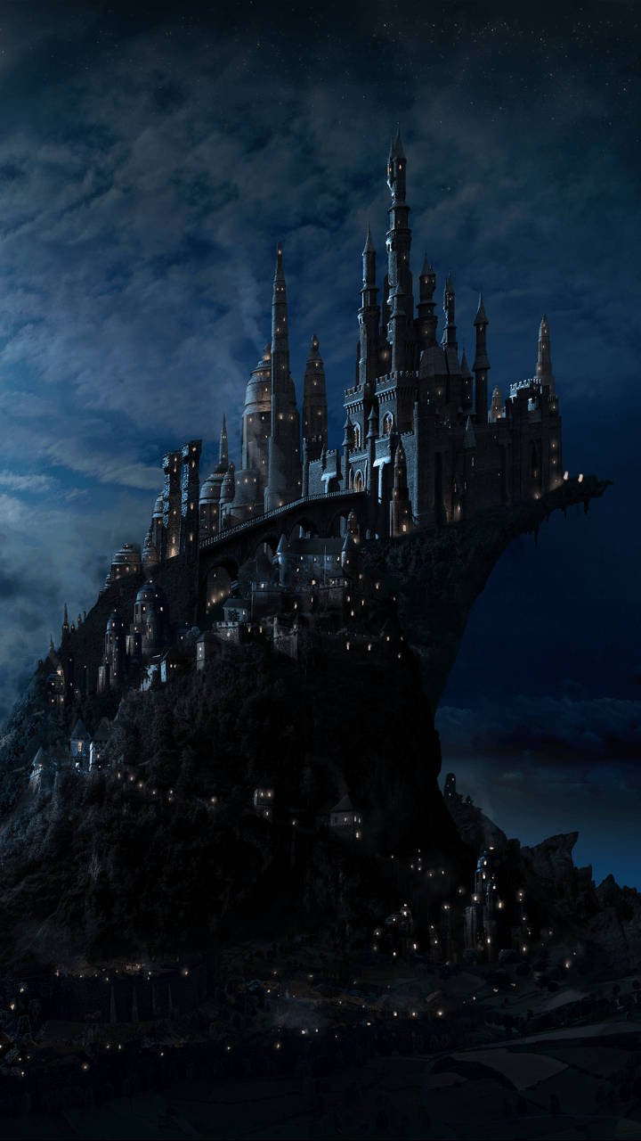 Majestic Hogwarts Castle Night Background