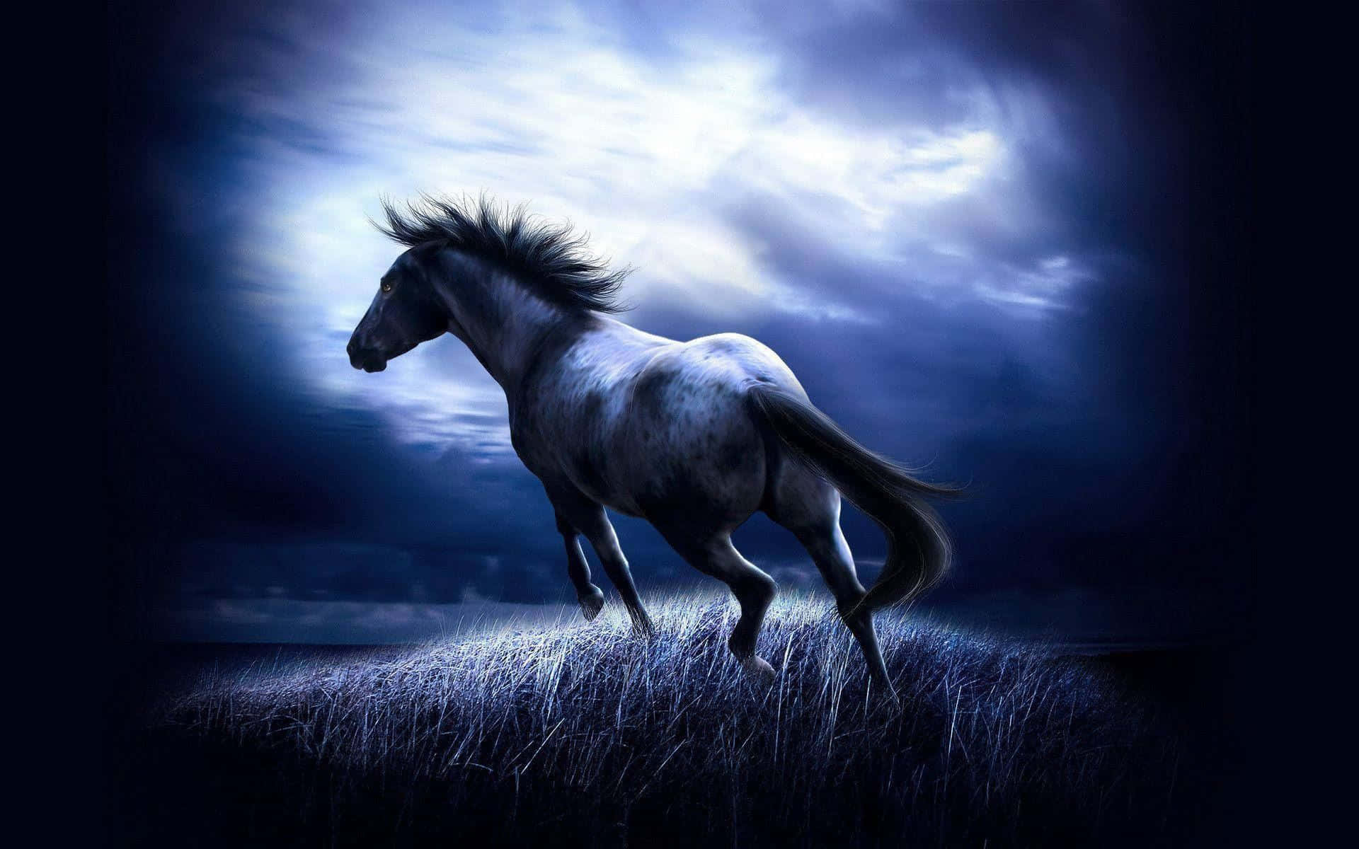 Majestic Horsein Moonlight Background