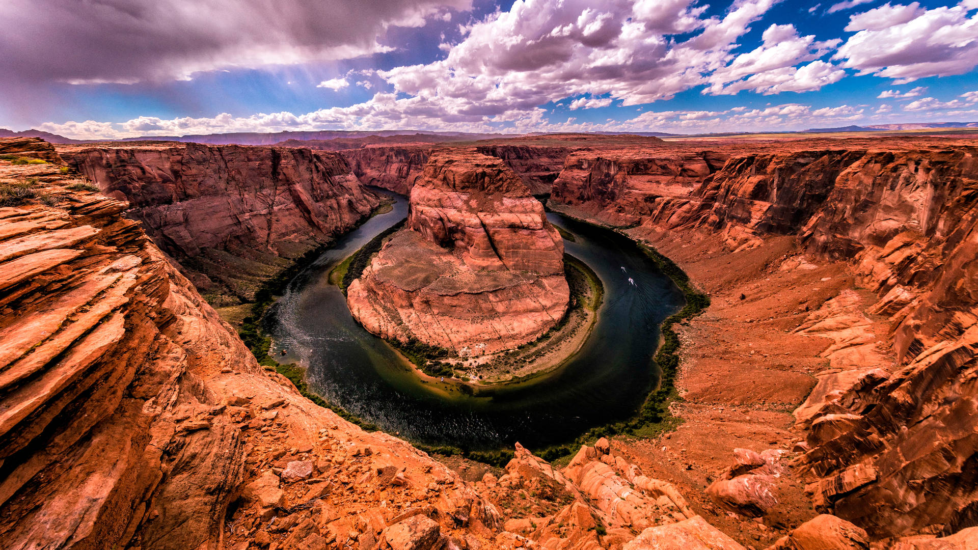 Majestic Horseshoe Bend In Grand Canyon Background