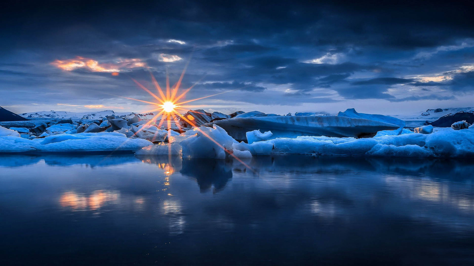 Majestic Ice Caps At Sunset