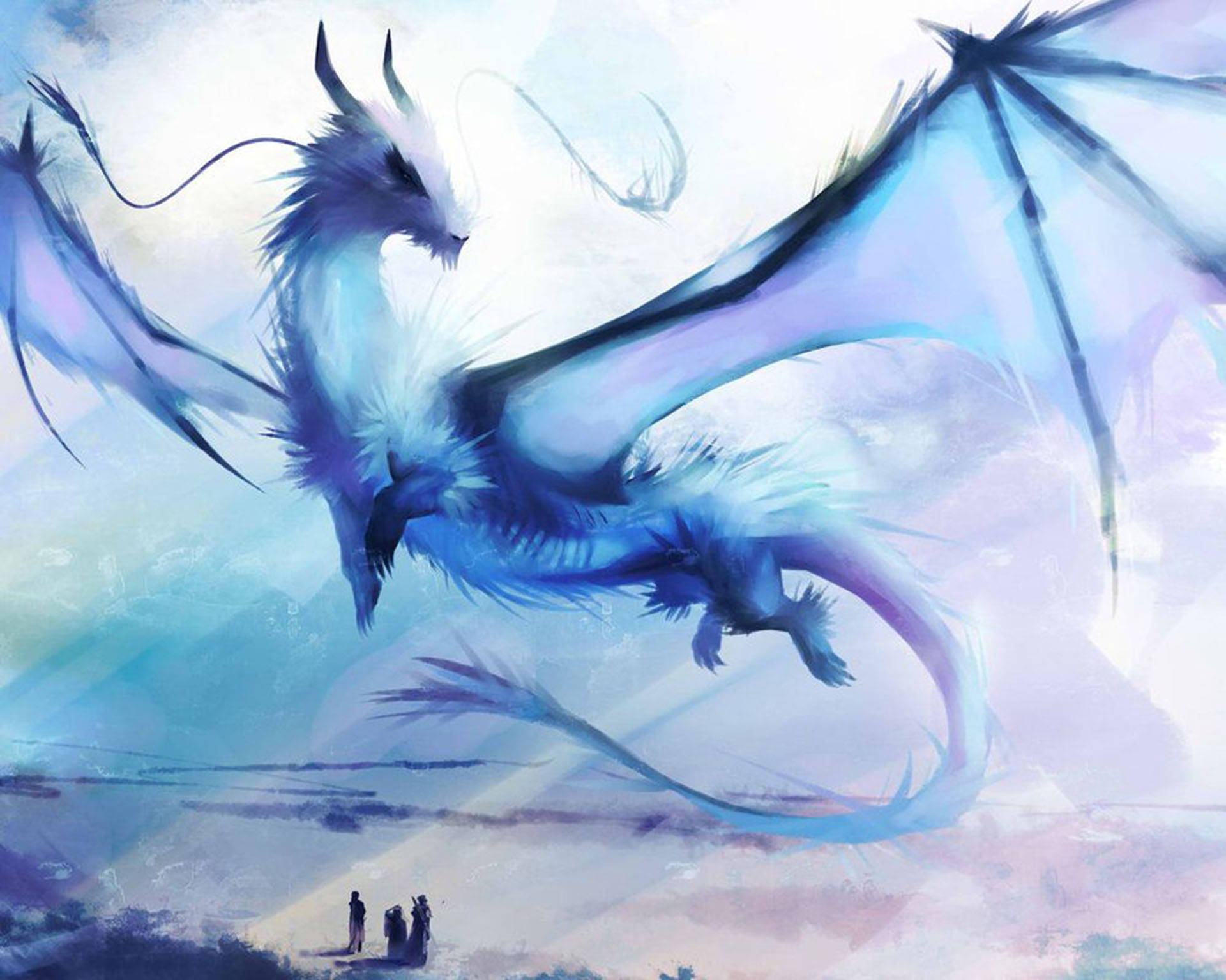 Majestic Ice Dragon Of The Orient Background