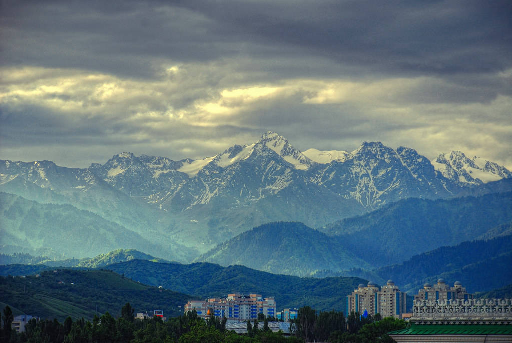 Majestic Icy Mountains Of Almaty