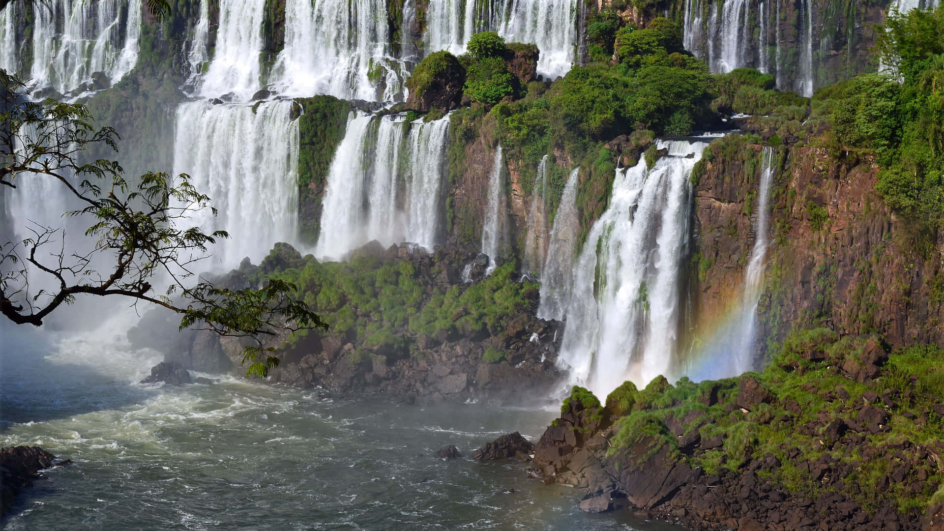 Majestic Iguazu Falls - A Natural Wonder Background