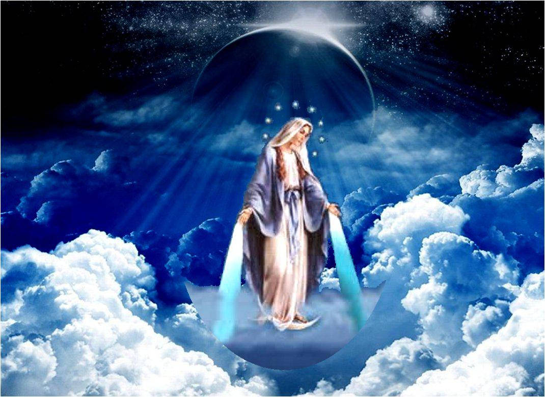 Majestic Image Of The Virgin Mary Background