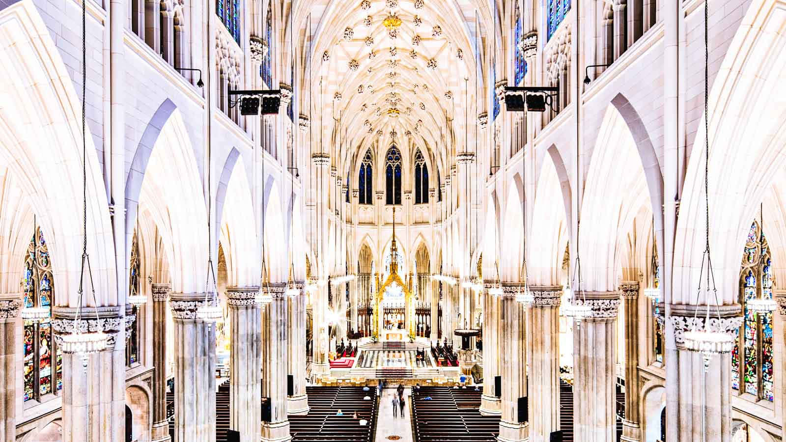 Majestic Interior Of Saint Patrick's Cathedral Background