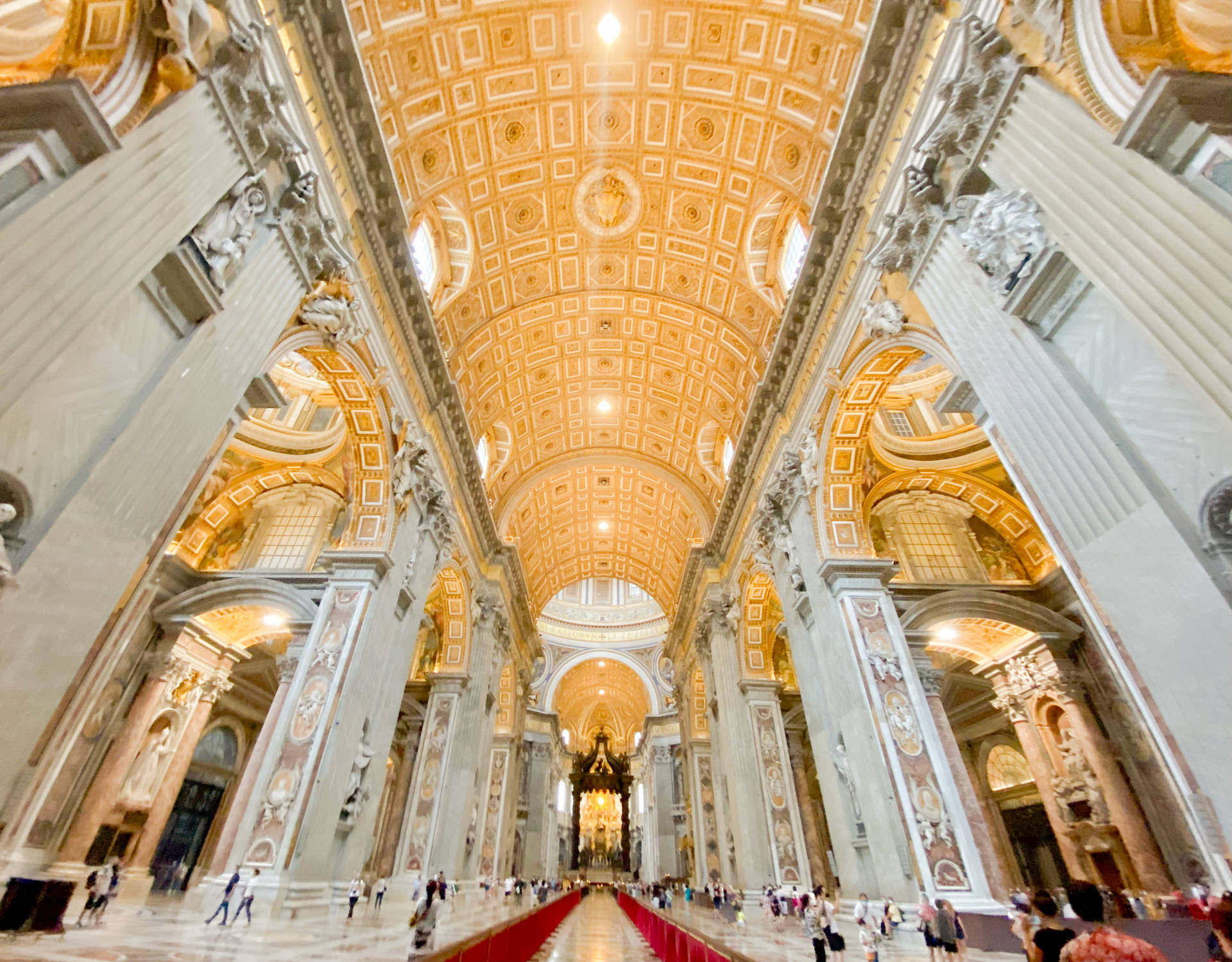 Majestic Interior Of St. Peter's Basilica In Vatican City Background