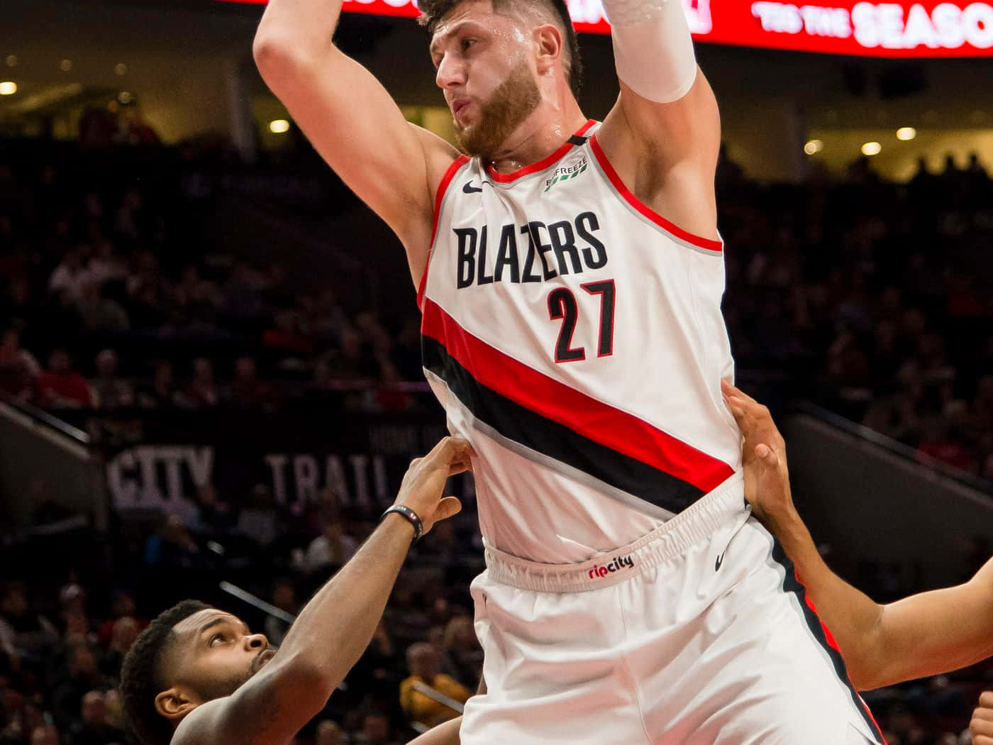 Majestic Jusuf Nurkic In Action During A Basketball Game