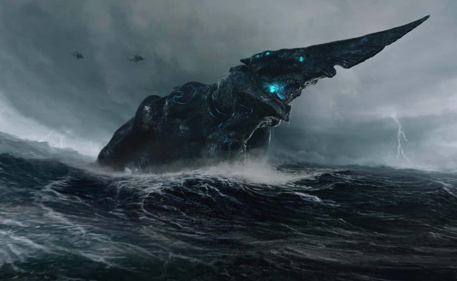 Majestic Kaiju Monster Unleashing Havoc Background