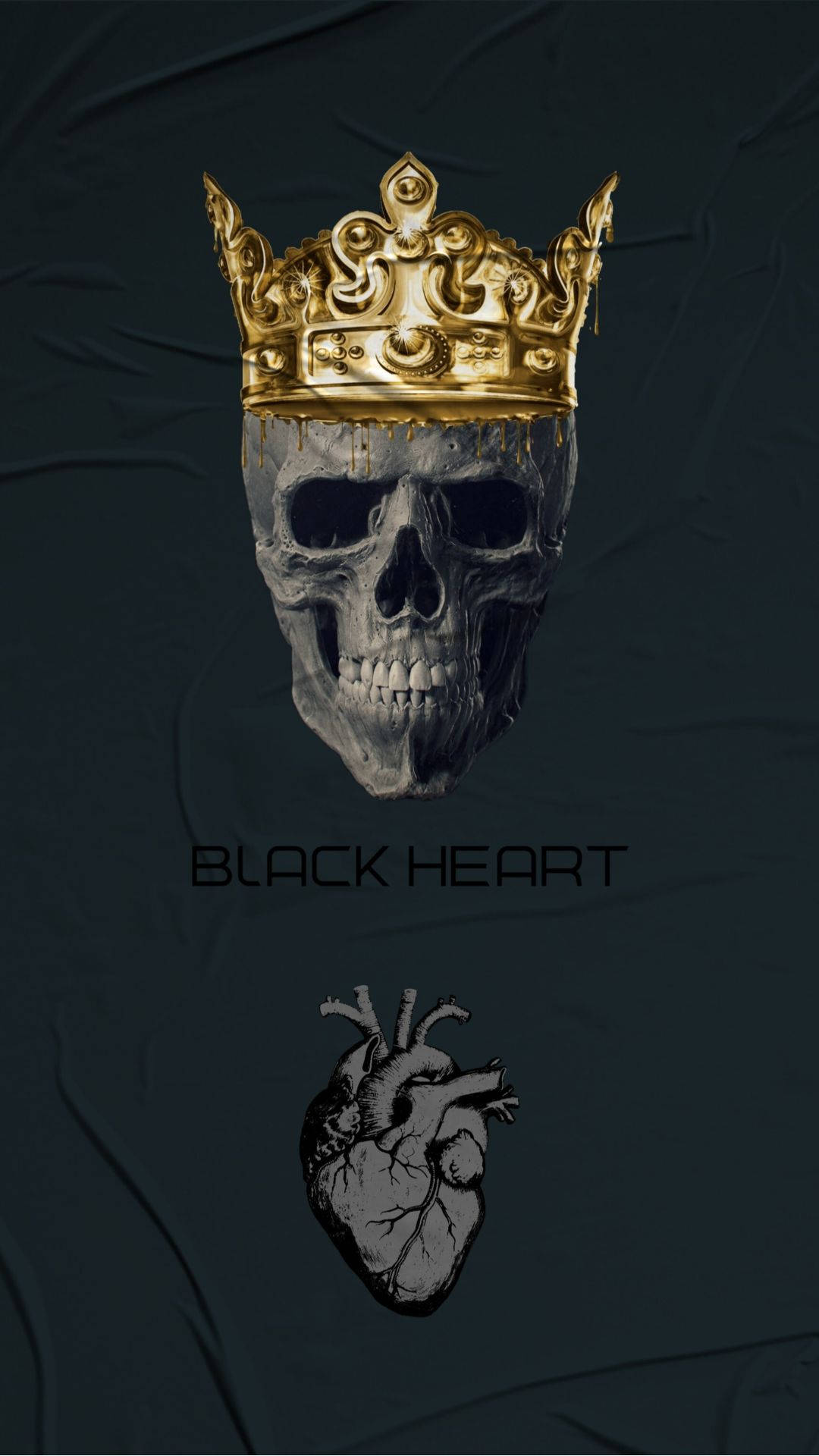 Majestic King With A Black Heart Background