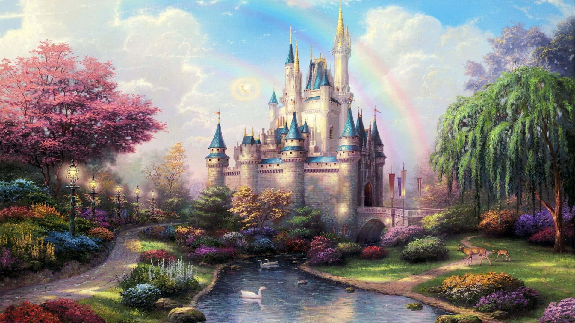 Majestic Kingdom With A Beautiful Sunset Background