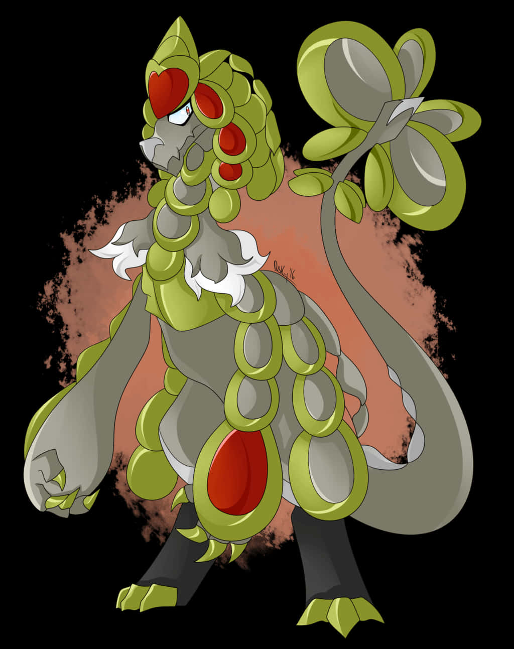 Majestic Kommo-o Roaring In The Wild Background