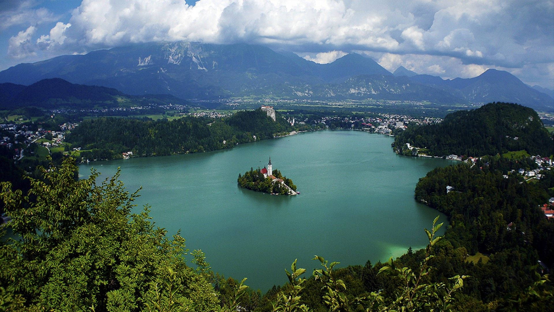 Majestic Lake Bled In Slovenia Background