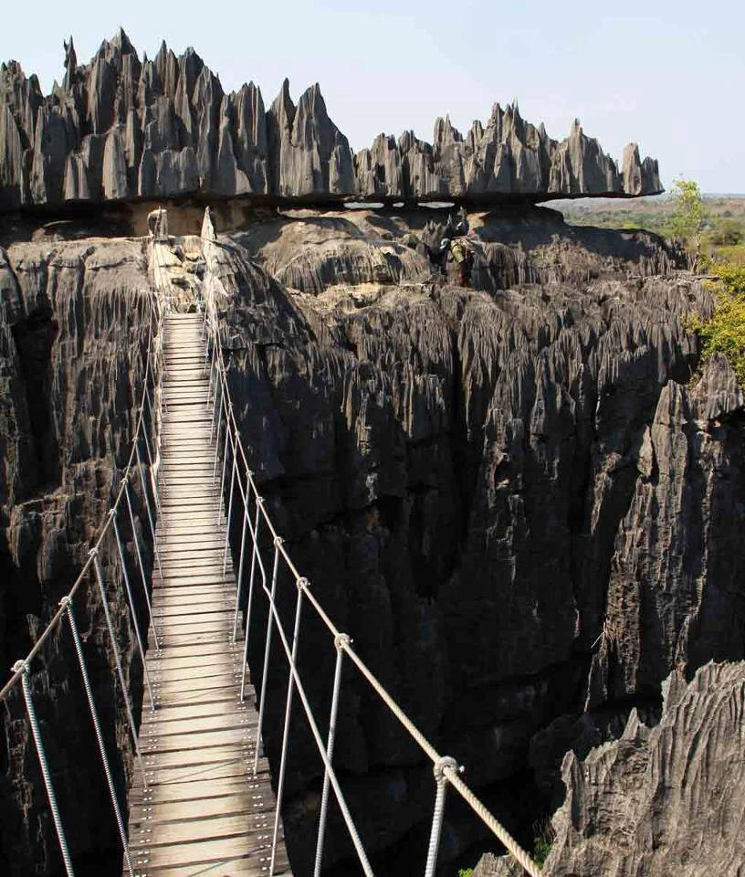 Majestic Landscape Of Tsingy De Bemaraha In Madagascar Background