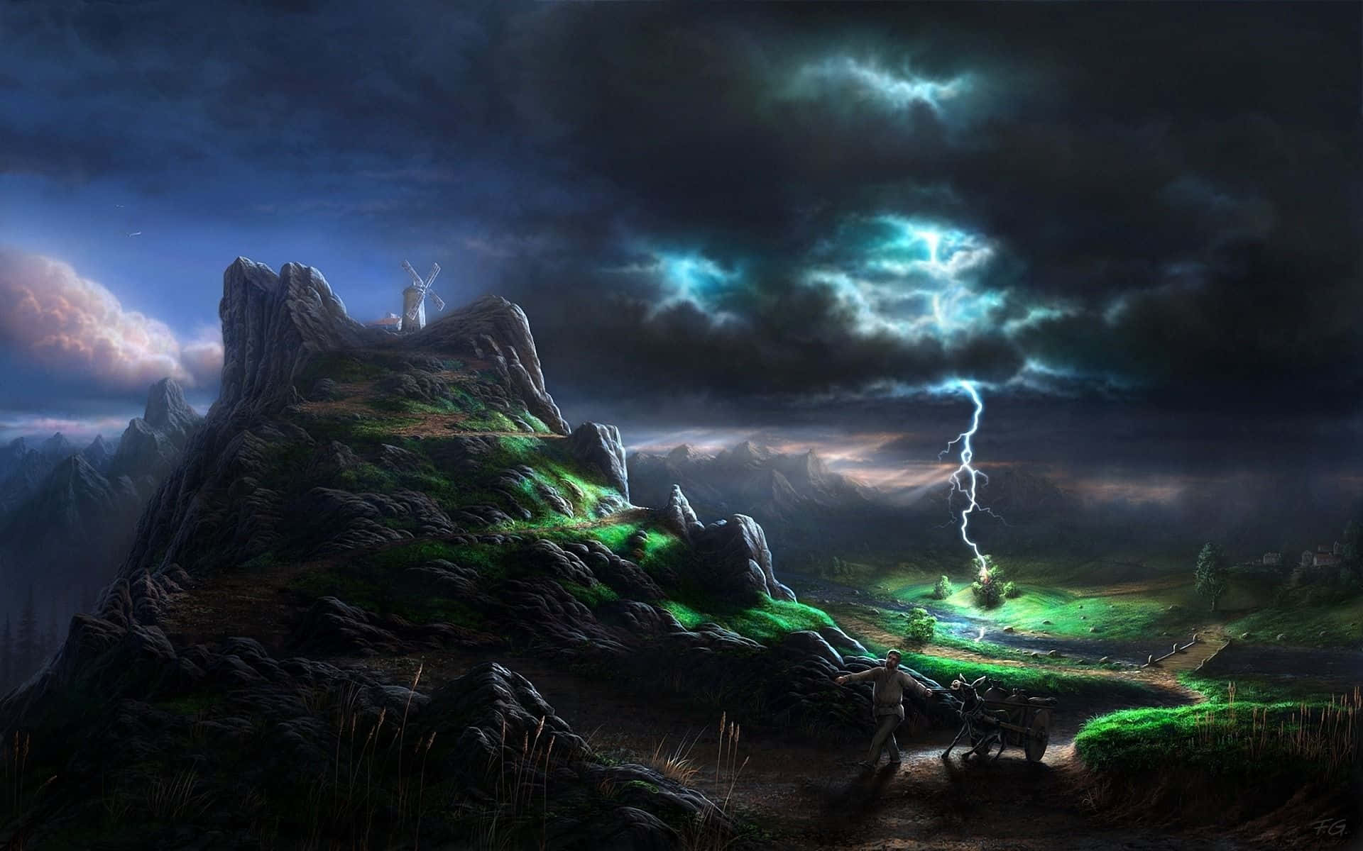 Majestic Lightning Background