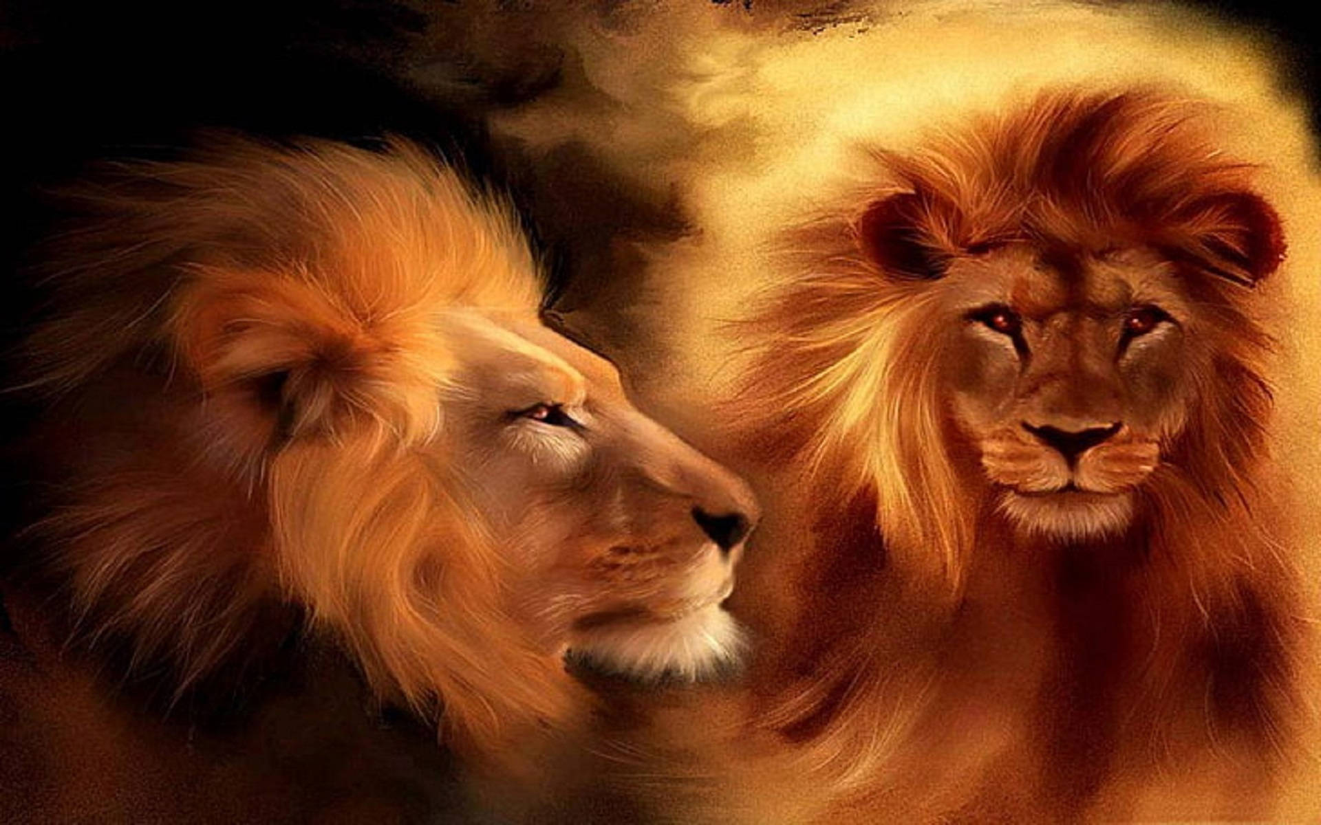 Majestic Lion Head Artwork Background