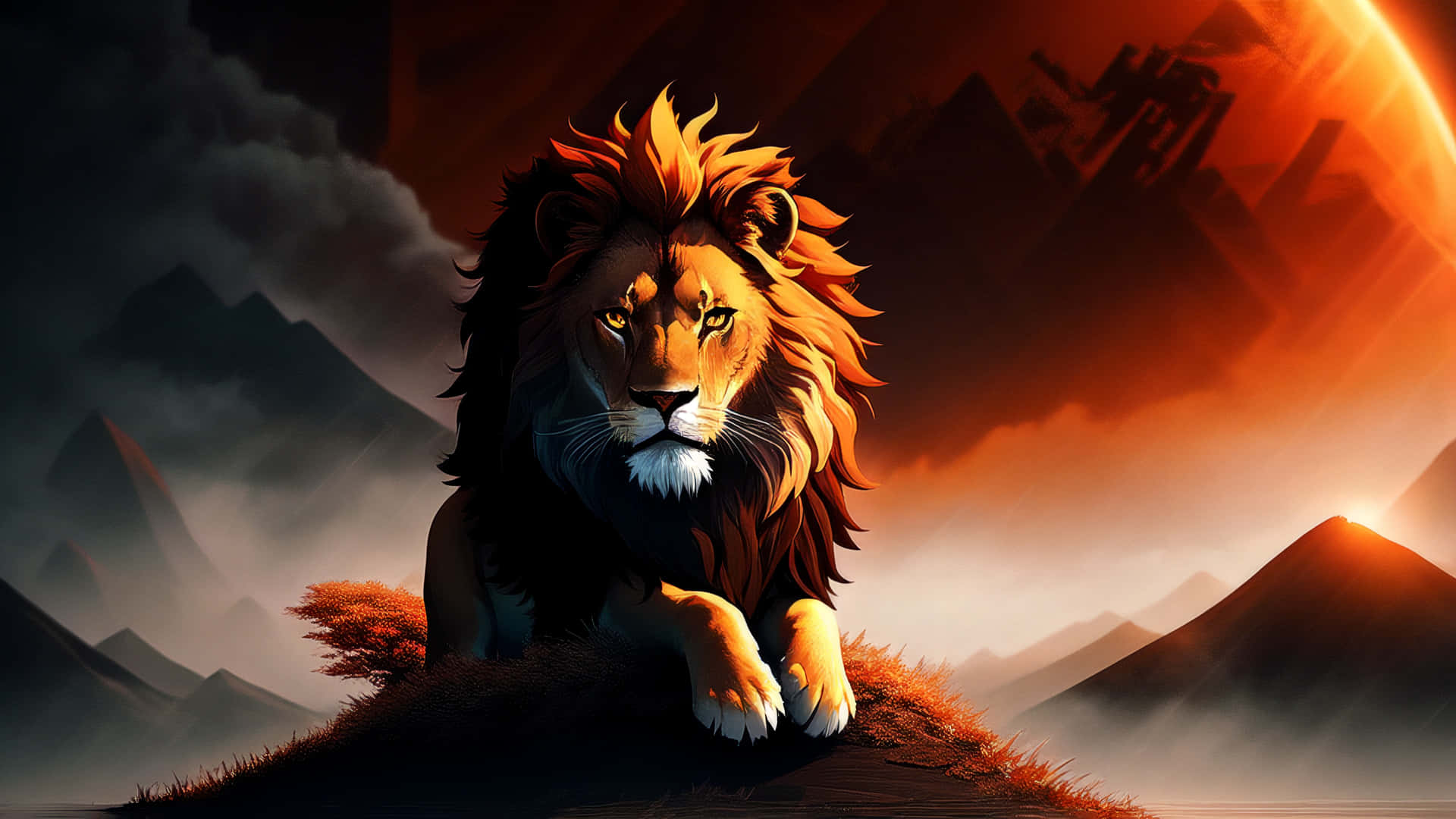 Majestic Lion King Art4 K Background