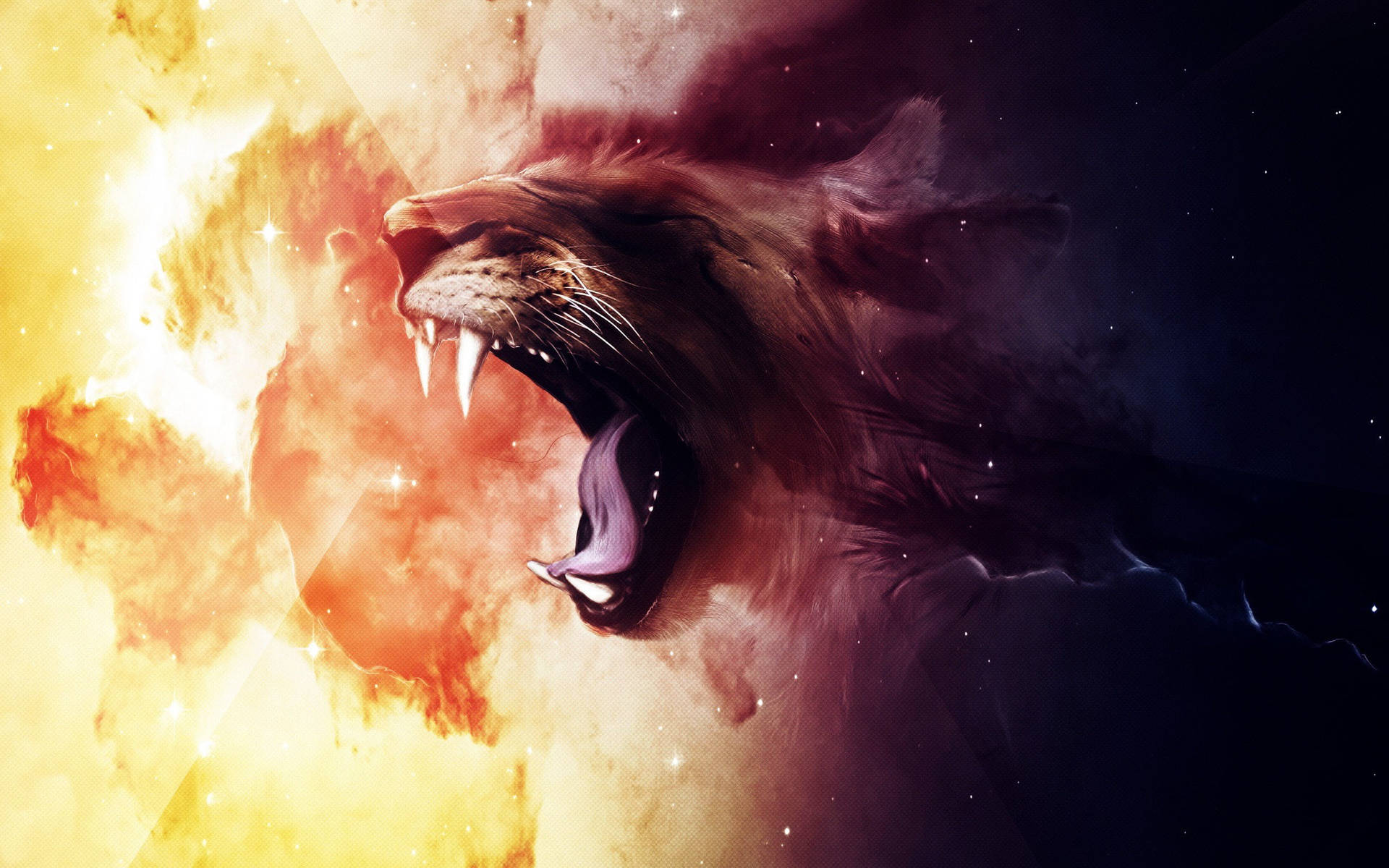 Majestic Lion On Sky Laptop Wallpaper Background