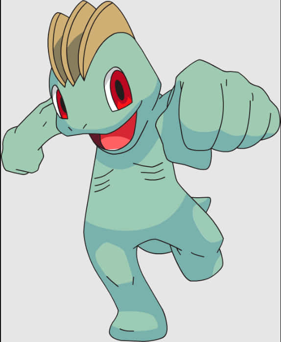 Majestic Machop On A Light Gray Background Background