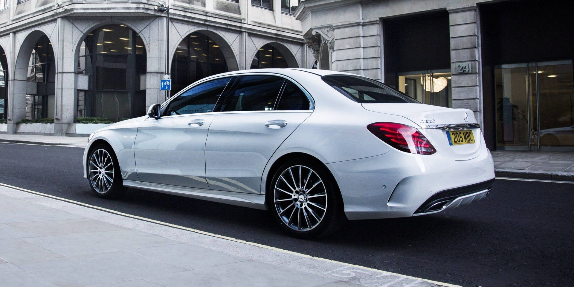 Majestic Mercedes Benz C300 On The Move Background