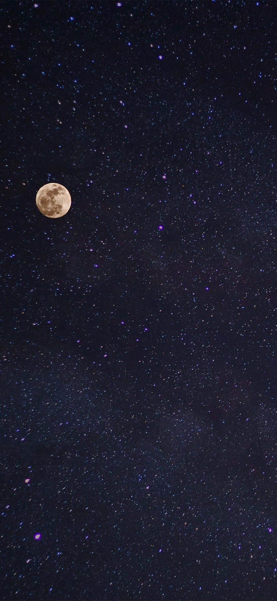 Majestic Moon And Stars Light Up The Night Sky Background