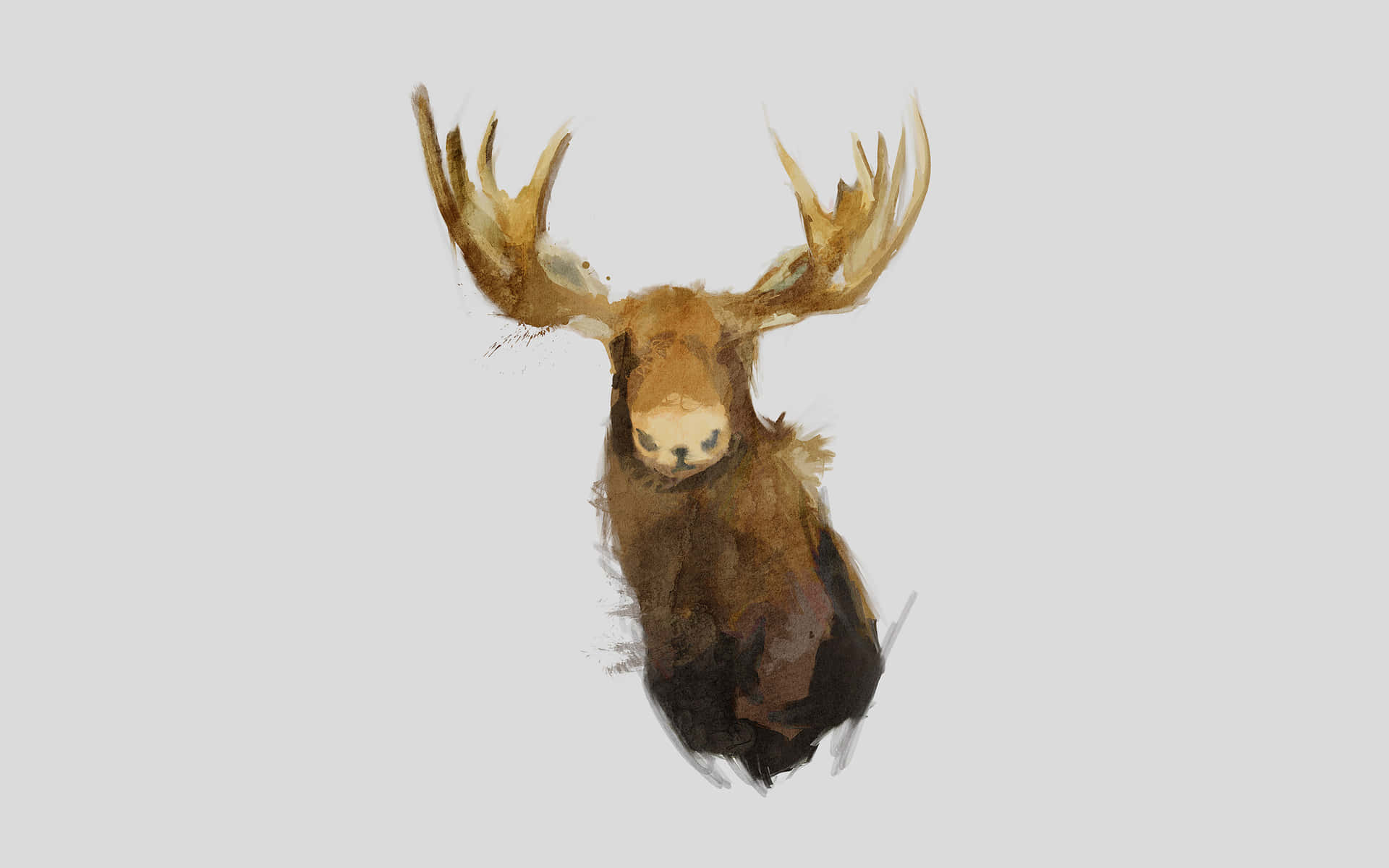 Majestic Moose Watercolor Artwork Background