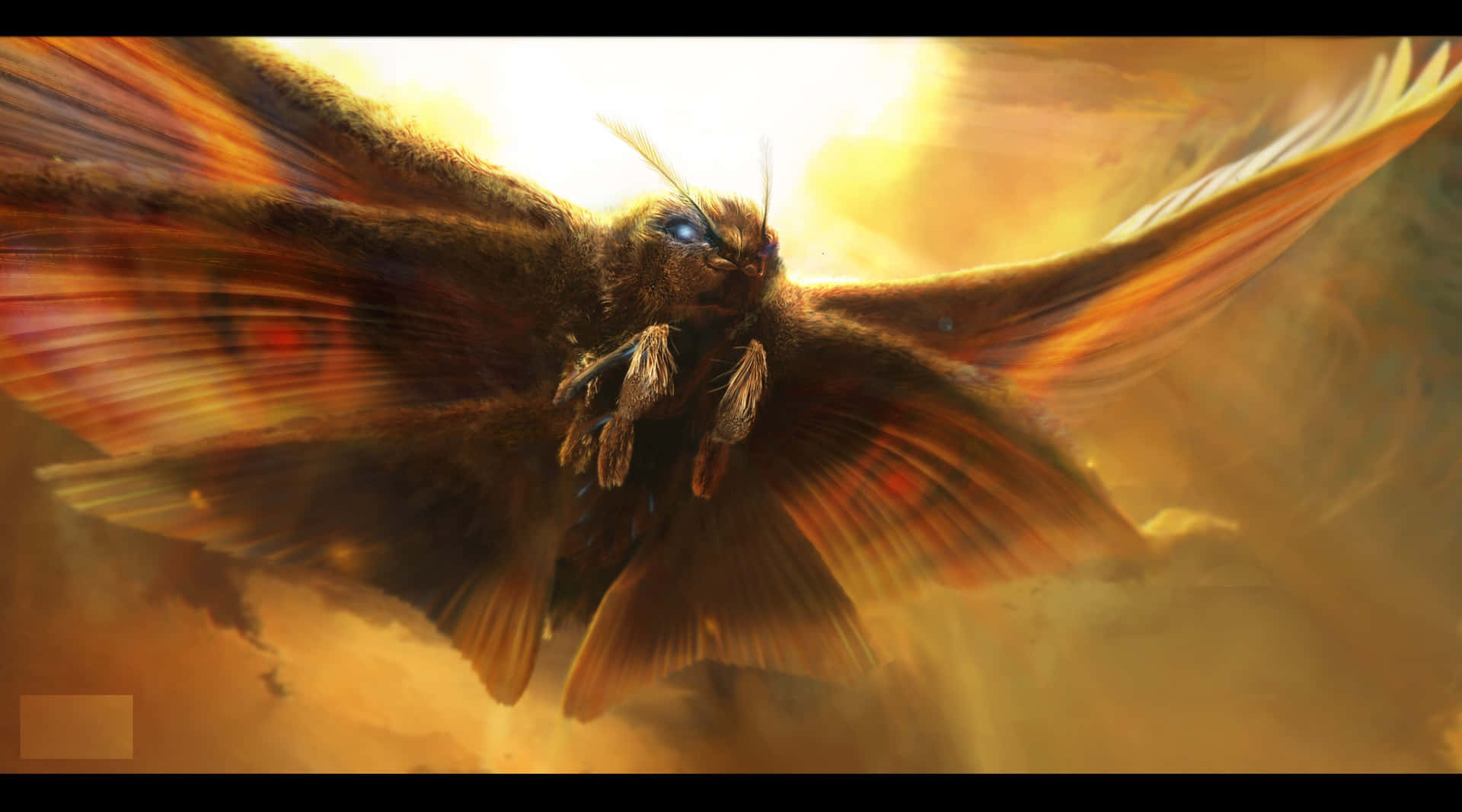 Majestic Mothra Spreading Its Wings Background