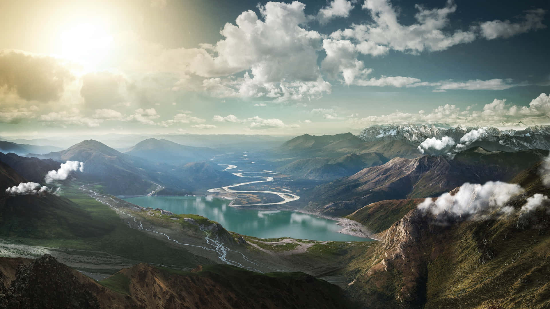 Majestic_ Mountain_ Valley_ Sunset_4 K_ Ultra_ Wide Background