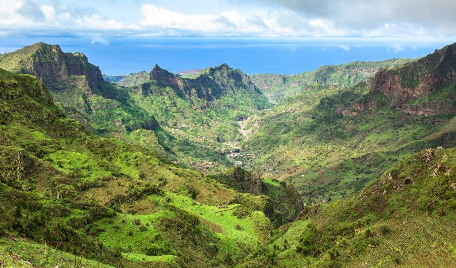 Majestic Mountains In Cape Verde Background