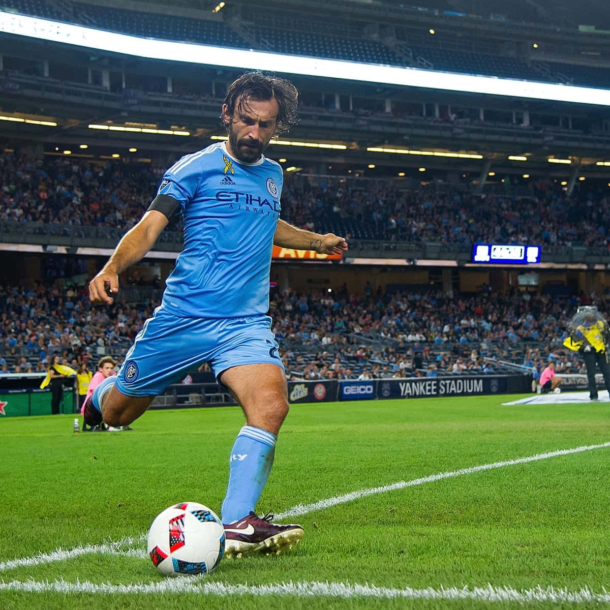 Majestic New York City Fc Star - Andrea Pirlo In Action