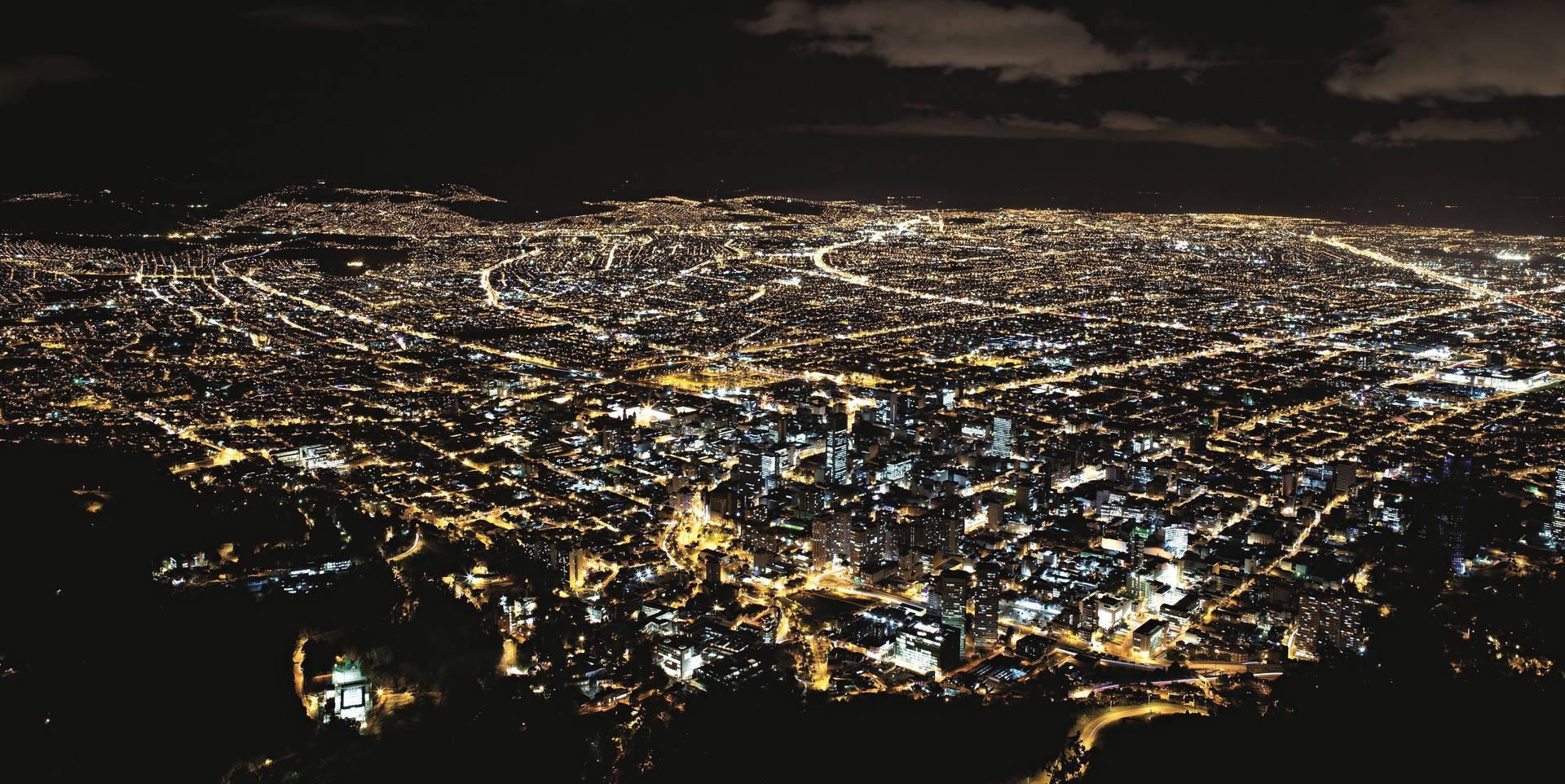 Majestic Night View Of Bogota, Colombia Background
