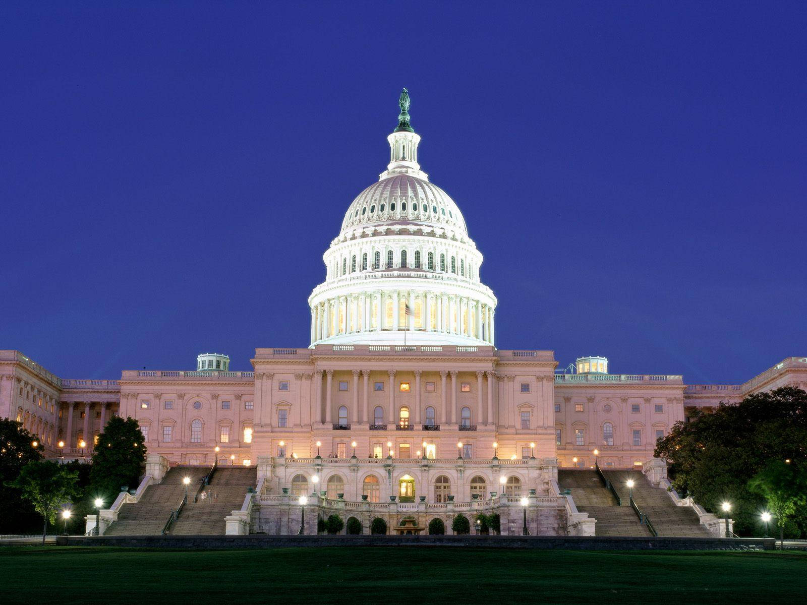 Majestic Night View Of The United States Capitol