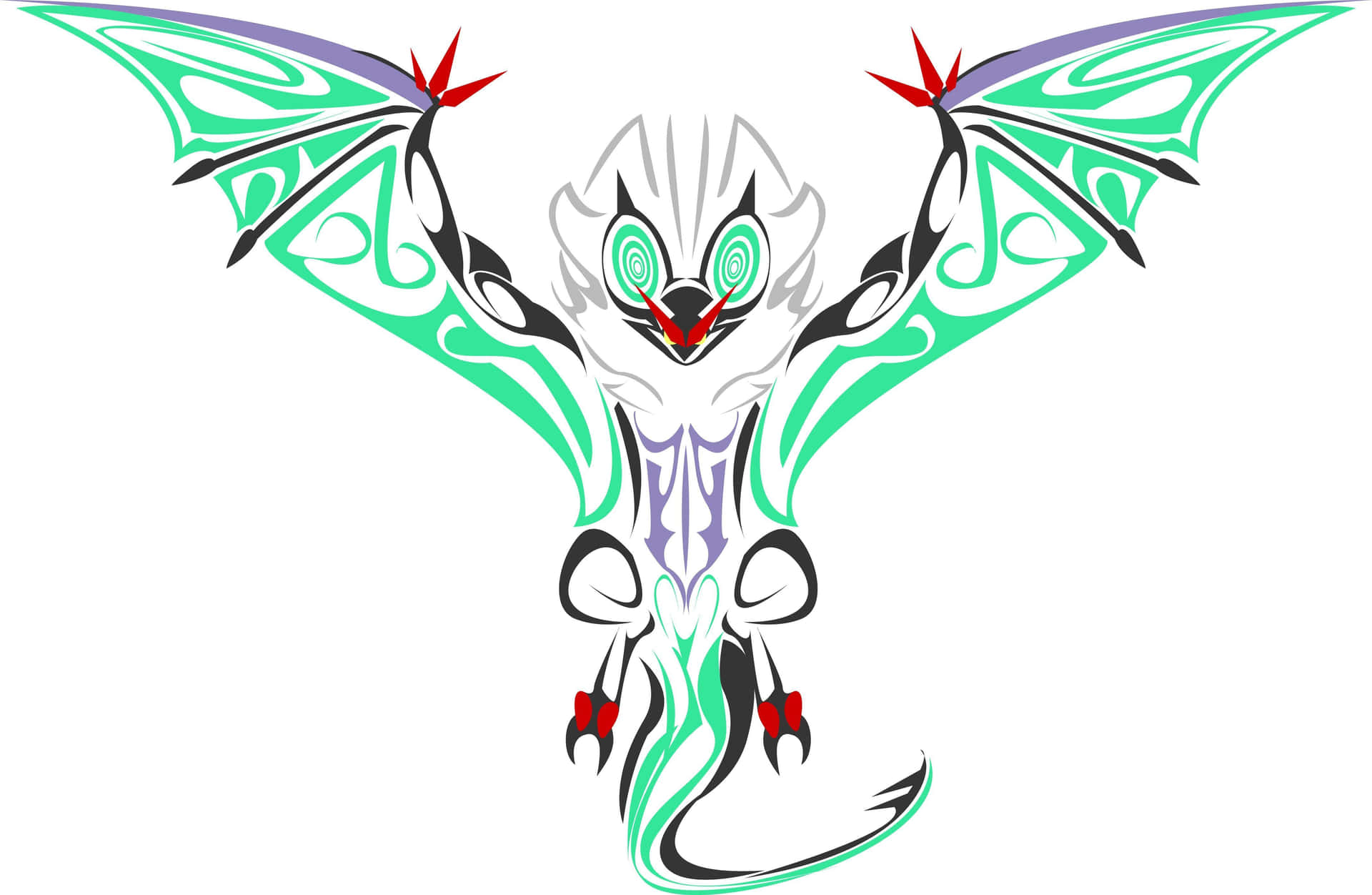 Majestic Noivern Flying In Twilight Sky Background