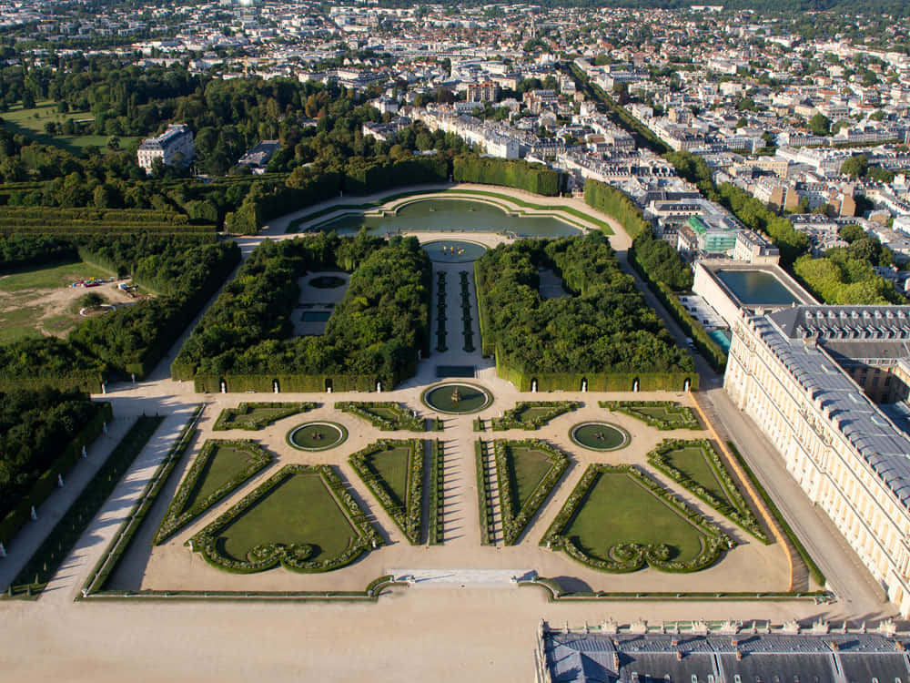 Majestic North And South Parterres Of The Palace Of Versailles