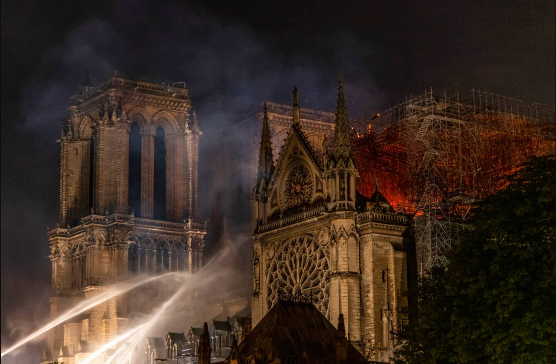 Majestic Notre-dame Cathedral Ablaze