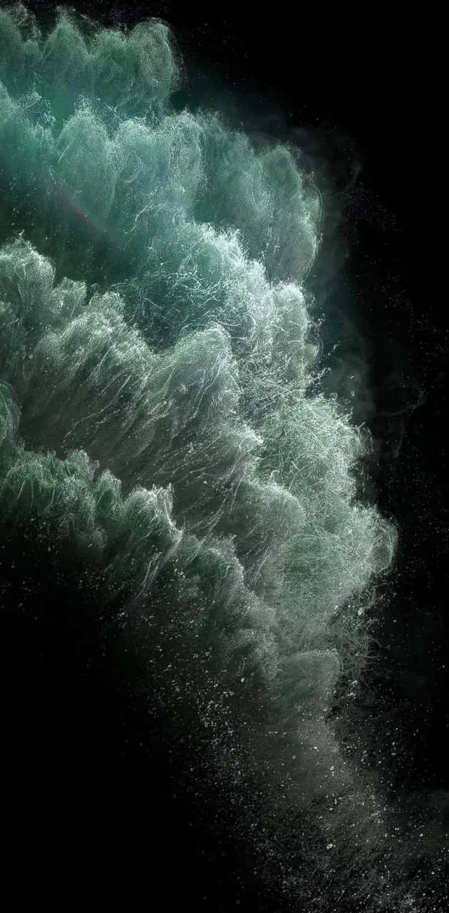 Majestic Ocean Waveat Night Background