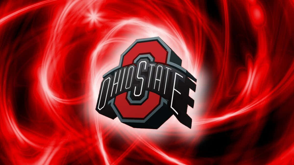 Majestic Ohio State University Logo On A Vibrant Scarlet And Grey Background. Background