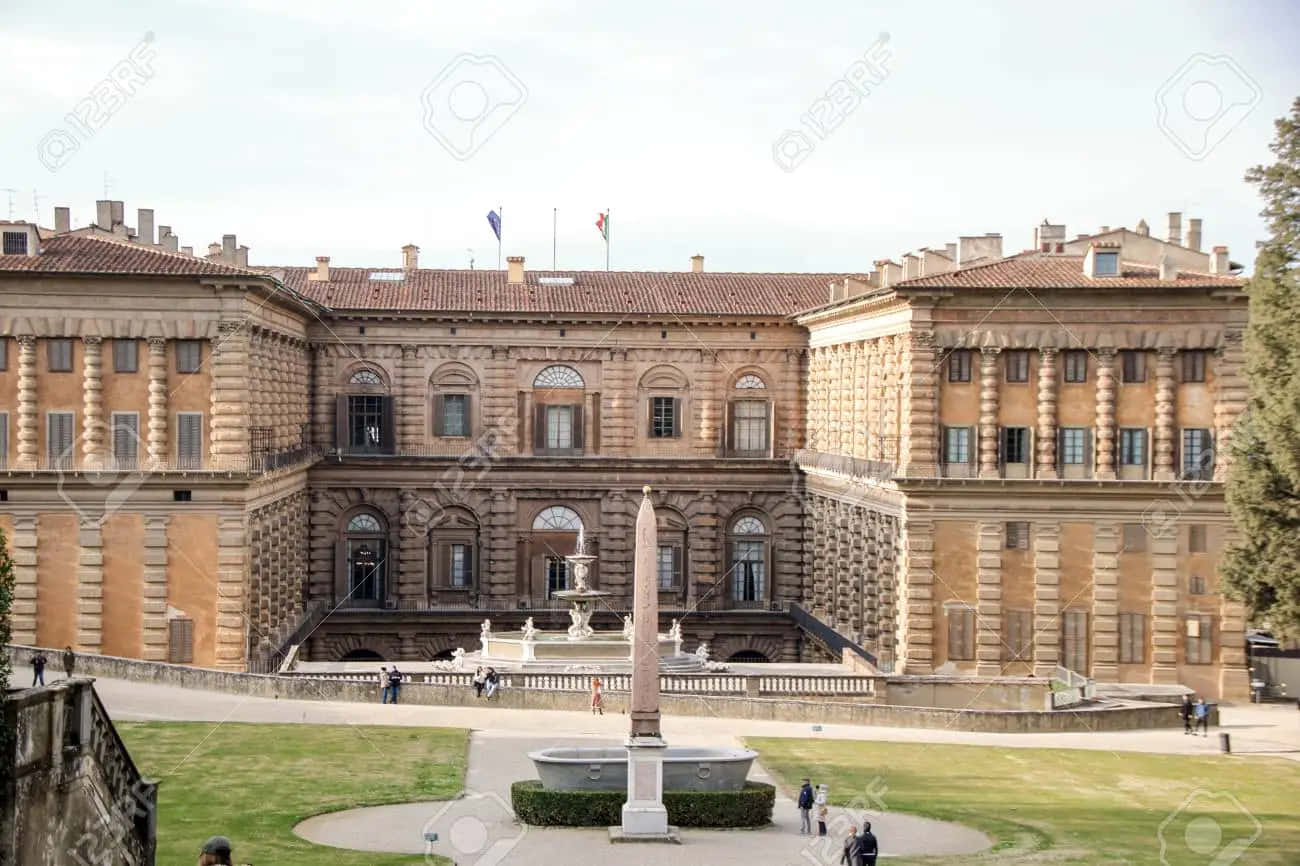 Majestic Palazzo Pitti At Sunset Background