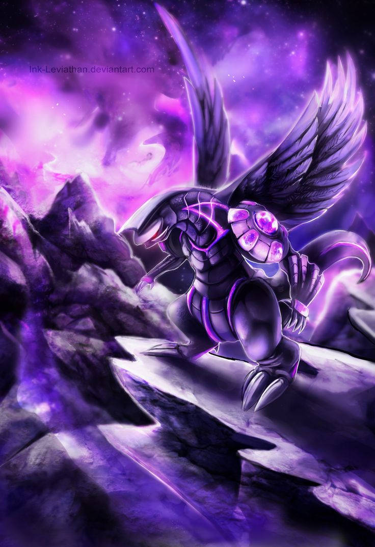 Majestic Palkia In A Purple Haze Background