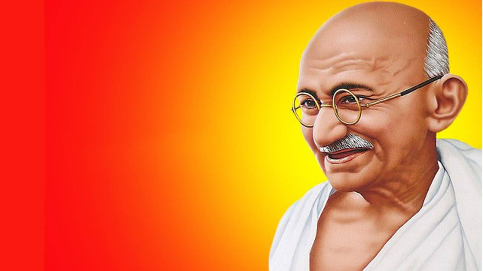 Majestic Pastel Portrait Of Mahatma Gandhi Background