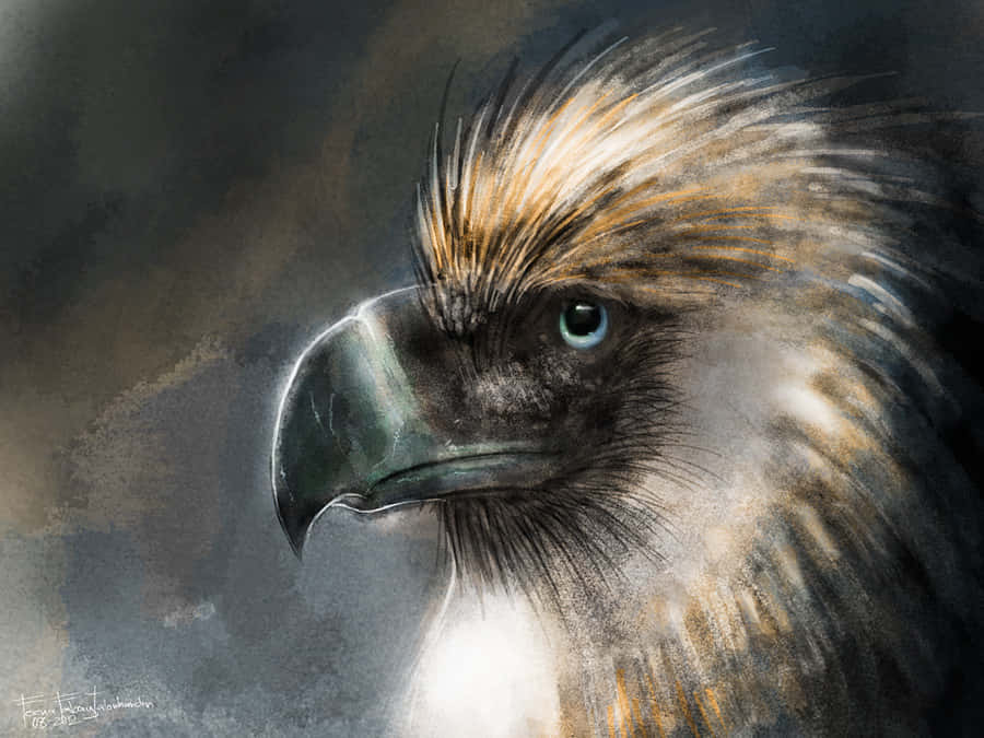 Majestic Philippine Eagle Portrait Background