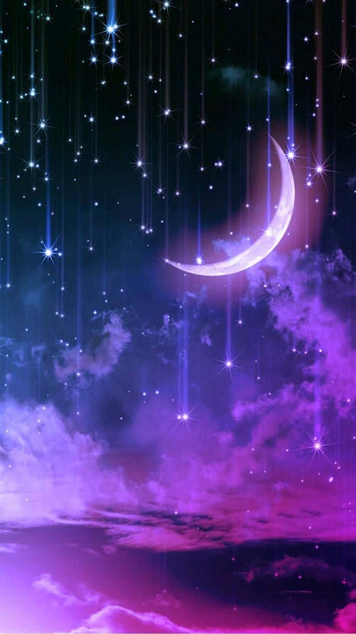 Majestic Purple Crescent Moon